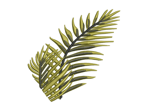 Bamboo Leaf Botanical Embroidery
