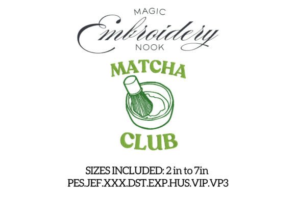 Cozy Matcha Club Embroidery Design