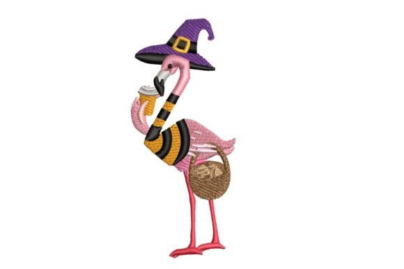 Fall Flamingo Embroidery