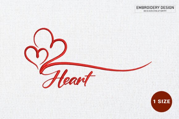 Heart Swirl Embroidery Design