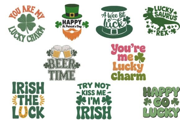 Lucky Irish St Patricks Embroidery Bundl