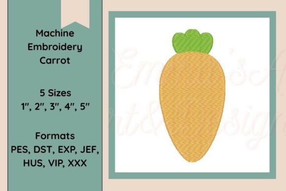 Machine Embroidery Carrot Design