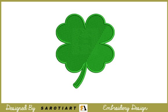 St. Patrick’s Day Embroidery Leaf Design