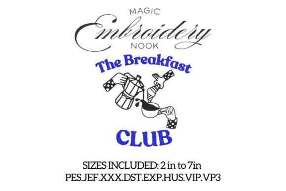 The Breakfast Club Embroidery Design